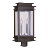 Providence 2 Light Bronze Incandescent Post Head with Clear Glass