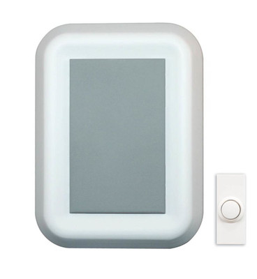 Wireless Battery Operated Door Chime - White With Gray Insert