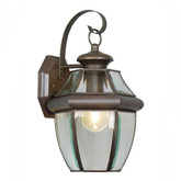 Providence 1 Light Bronze Incandescent Wall Lantern with Clear Flat Glass
