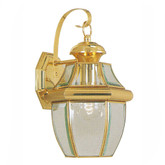 Providence 1 Light Bright Brass Incandescent Wall Lantern with Clear Flat Glass