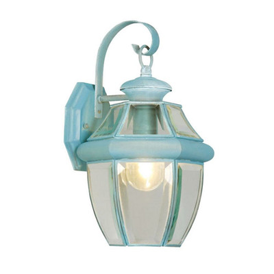 Providence 1 Light Verdigris Incandescent Wall Lantern with Clear Beveled Glass