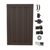 6 Feet x 4 Feet Woodland Brown Composite Privacy Fence Single Gate with Hardware