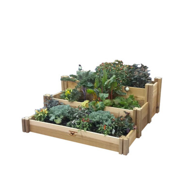 Multi-Level Rustic Raised Garden Bed 48x50x19
