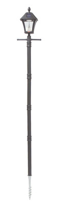 Gama Sonic Baytown 82 in. Black Solar Lamp Post with EZ Install Anchor
