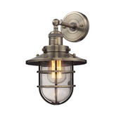 Seaport 1 Light Sconce In Antique Brass