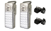 Rechargeable 24-LED Emergency Lantern/High-Beam Flashlight, Set of 2