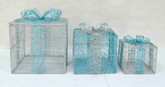 Gift Box Decoration - Silver / Blue