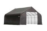 Grey Cover Peak Style Shelter - 26 x 20 x 12 Feet