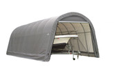 Grey Cover Round Style Shelter - 14 x 24 x 12 Feet