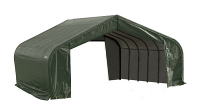 Green Cover Peak Style Shelter - 22 x 24 x 13 Feet