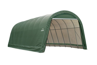 Green Cover Round Style Shelter - 14 Feet x 28 Feet x 12 Feet