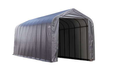Grey Cover Peak Style Shelter - 15 x 24 x 12 Feet
