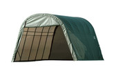 Green Cover Round Style Shelter - 13 Feet x 28 Feet x 10 Feet