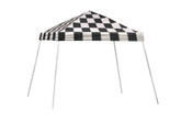 Sport Pop-Up Canopy, 10 x 10, Slant Leg, Checkered Flag Cover with Storage Bag
