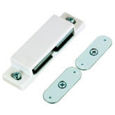 Double Magnetic Catch in White Includes Mounting Screws