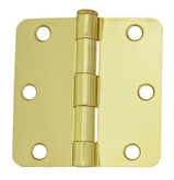 3 Inch  Polished Brass 1/4rd Door Hinge 2pk