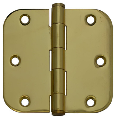 3-1/2 Inch  Solid Brass 5/8rd Door Hinge