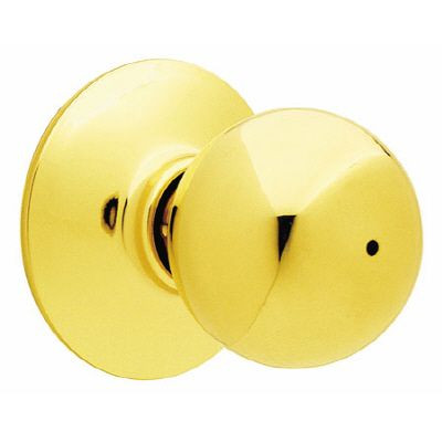 Bright Brass Locking Bed and Bath Orbit Door Knob