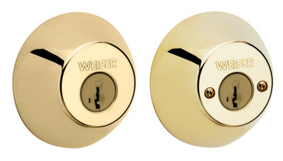 Welcome home double cylinder deadbolt - brass finish