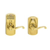 Bright Brass Keypad Lock Plymouth Flair  Lever