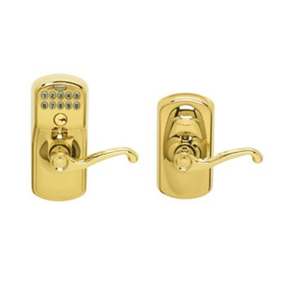 Bright Brass Keypad Lock Plymouth Flair  Lever