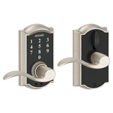 Schlage Touch Camelot Accent Lever Satin Nickel