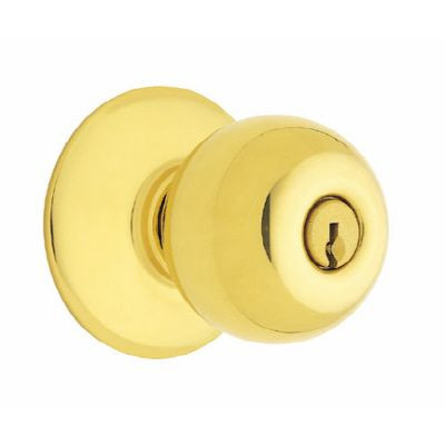 Bright Brass Keyed Orbit Door Knob