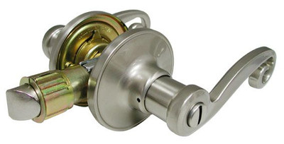 Satin Nickel Scroll Privacy Lever
