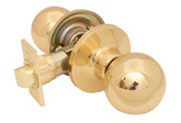 Saturn Door Lock Passage Polish Brass