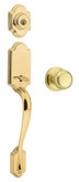 Columbia Single Cylinder Handleset w/Troy Knob in Polished Brass