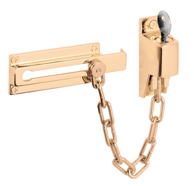 Keyed Brass Chain Door Guard
