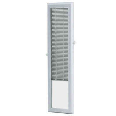 White Aluminum Add-on Blind for Sidelight Doors - 8 Inch x 36 Inch