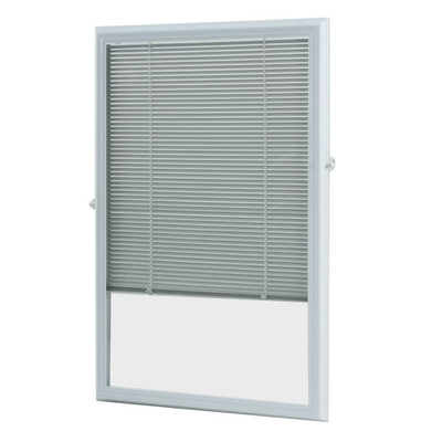 White Aluminum Add-on Blind for Half View Doors 22 Inch x 36 Inch