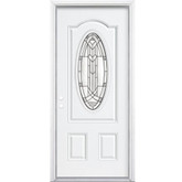 32 In. x 80 In. x 4 9/16 In. Chatham Antique Black 3/4 Oval Lite Right Hand Entry Door with Brickmould