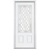34 In. x 80 In. x 4 9/16 In. Halifax Nickel 3/4 Lite Right Hand Entry Door with Brickmould