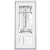 36 In. x 80 In. x 6 9/16 In. Chatham Antique Black 3/4 Lite Right Hand Entry Door with Brickmould