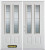 74 In. x 82 In. 2-Lite 2-Panel Pre-Finished White Double Steel Entry Door with Astragal and Brickmould