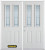 74 In. x 82 In. 2-Lite 2-Panel Pre-Finished White Double Steel Entry Door with Astragal and Brickmould