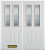 74 In. x 82 In. 2-Lite 2-Panel Pre-Finished White Double Steel Entry Door with Astragal and Brickmould