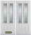 74 In. x 82 In. 2-Lite 2-Panel Pre-Finished White Double Steel Entry Door with Astragal and Brickmould