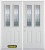 74 In. x 82 In. 2-Lite 2-Panel Pre-Finished White Double Steel Entry Door with Astragal and Brickmould