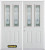 74 In. x 82 In. 2-Lite 2-Panel Pre-Finished White Double Steel Entry Door with Astragal and Brickmould