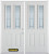 74 In. x 82 In. 2-Lite 2-Panel Pre-Finished White Double Steel Entry Door with Astragal and Brickmould