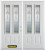 74 In. x 82 In. 2-Lite 2-Panel Pre-Finished White Double Steel Entry Door with Astragal and Brickmould