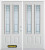 74 In. x 82 In. 2-Lite 2-Panel Pre-Finished White Double Steel Entry Door with Astragal and Brickmould