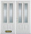 74 In. x 82 In. 2-Lite 2-Panel Pre-Finished White Double Steel Entry Door with Astragal and Brickmould