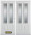 74 In. x 82 In. 2-Lite 2-Panel Pre-Finished White Double Steel Entry Door with Astragal and Brickmould