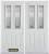 74 In. x 82 In. 2-Lite 2-Panel Pre-Finished White Double Steel Entry Door with Astragal and Brickmould