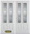 74 In. x 82 In. 2-Lite 2-Panel Pre-Finished White Double Steel Entry Door with Astragal and Brickmould