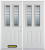 74 In. x 82 In. 2-Lite 2-Panel Pre-Finished White Double Steel Entry Door with Astragal and Brickmould